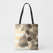 Sepia Hydrangea met Stripes Tas (Voorkant)