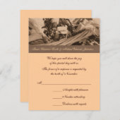 Sepia Indian Corn Basket Wedding Response RSVP (Voorkant / Achterkant)