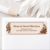 Sepia Ink Engraved Botanical Frame Etiket (Insitu)