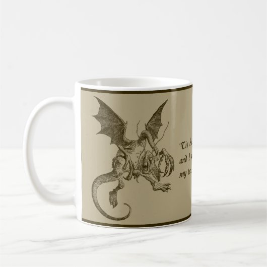 Sepia Jabberwock Coffee Mok (Links)