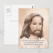 Sepia Jesus Art Bijbelcitaat - Psalm 100:5 Briefkaart (Voorkant / Achterkant)