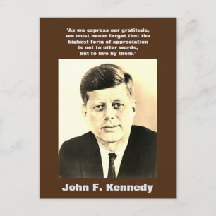 Sepia JFK John F. Kennedy Quote Motivatie Briefkaart