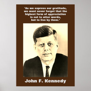 Sepia JFK John F. Kennedy Quote Motivatie Poster