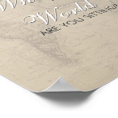 Sepia kaart bruidsshower zitplaats bord  poster (Hoek)