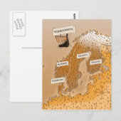 Sepia Kaart van Scandinavië (Voorkant / Achterkant)