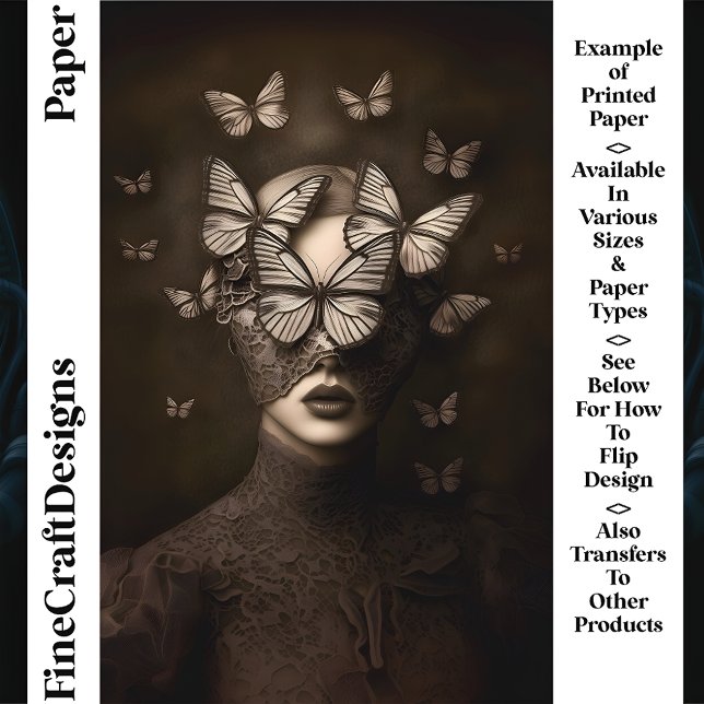 Sepia Kant & Vlinders Blinddoek CR7 Craft Paper (Creator heeft geüpload)