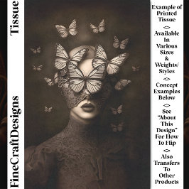 Sepia Kant & Vlinders Blinddoek CR7 Decoupage Tissuepapier