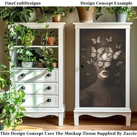 Sepia Kant & Vlinders Blinddoek CR7 Decoupage Tissuepapier