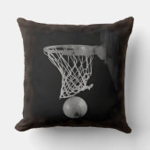 Sepia Kleur Basketbal Close-up Sierkussen (Voorkant)