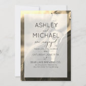 Sepia Kraft Typografie Foto Verloving Uitnodiging (Voorkant)