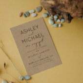 Sepia Kraft Typography Engagement Party Kaart