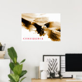 Sepia Landing Eagle Motivatie Vertrouwen Poster (Thuiskantoor)