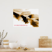 Sepia Landing Eagle Motivatie Vertrouwen Poster (Keuken)