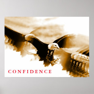 Sepia Landing Eagle Motivatie Vertrouwen Poster