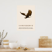 Sepia Landing Eagle Motivatie Vertrouwenscijfer Poster (Keuken)