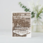  Sepia Las Vegas Foto de datum opslaan Aankondigingskaart (Staand voorkant)