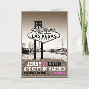 Sepia Las Vegas Foto slaat de datum op Aankondiging