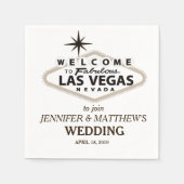 Sepia Las Vegas Welkomstbord Gepersonaliseerde bru Servetten (Voorkant)