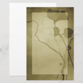Sepia  Leaf Stationery Briefpapier (Voorkant / Achterkant)