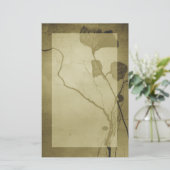 Sepia  Leaf Stationery Briefpapier (Staand voorkant)