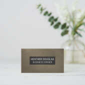 Sepia Leather Achtergrond Visitekaartje (Staand voorkant)