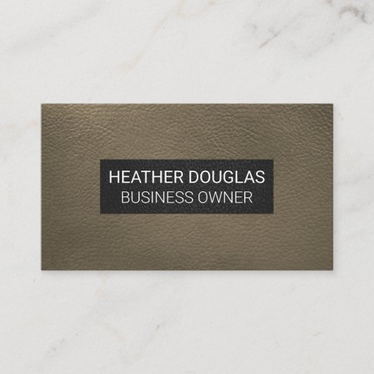 Sepia Leather Achtergrond Visitekaartje (Voorkant)