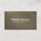 Sepia Leather | Emboss Lettering Visitekaartje (Voorkant)