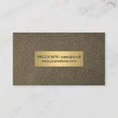 Sepia Leather en Metallic Gold Lijst Visitekaartje (Achterkant)