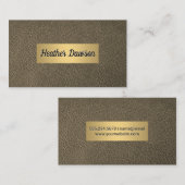 Sepia Leather en Metallic Gold Lijst Visitekaartje (Voorkant / Achterkant)