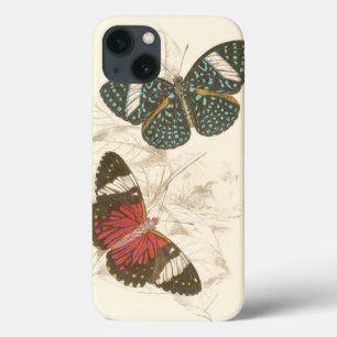 Sepia Leaves met kleurrijke Butterflies Case-Mate iPhone Case