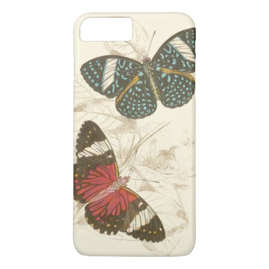 Sepia Leaves met kleurrijke Butterflies Case-Mate iPhone Case (Achterkant)