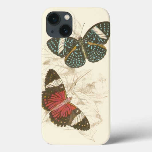 Sepia Leaves met kleurrijke Butterflies Case-Mate iPhone Case (Achterkant)