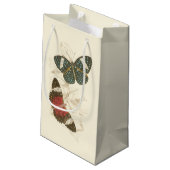 Sepia Leaves met kleurrijke Butterflies Klein Cadeauzakje (Achterkant Gekanteld)