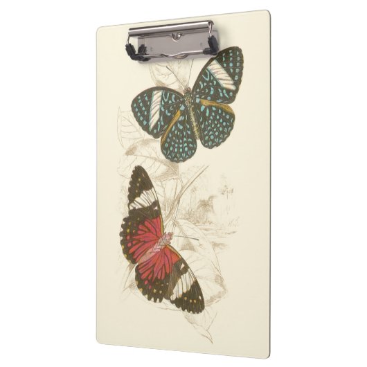 Sepia Leaves met kleurrijke Butterflies Klembord (Links)