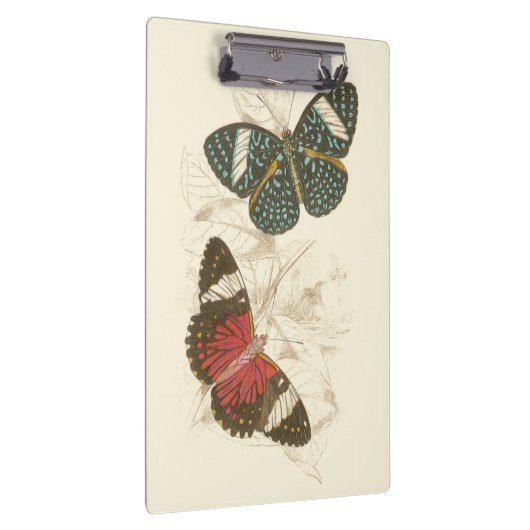 Sepia Leaves met kleurrijke Butterflies Klembord (Rechts)