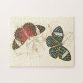 Sepia Leaves met kleurrijke Butterflies Legpuzzel (Horizontaal)