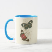 Sepia Leaves met kleurrijke Butterflies Mok (Links)