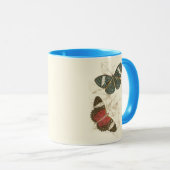 Sepia Leaves met kleurrijke Butterflies Mok (Voorkant rechts)