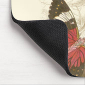 Sepia Leaves met kleurrijke Butterflies Muismat (Hoek)