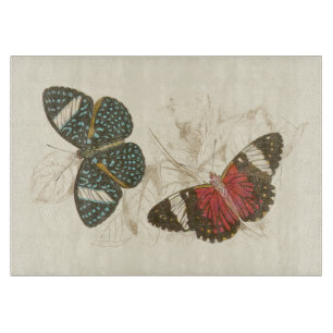 Sepia Leaves met kleurrijke Butterflies Snijplank
