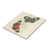 Sepia Leaves met kleurrijke Butterflies Tegeltje (Zijkant)