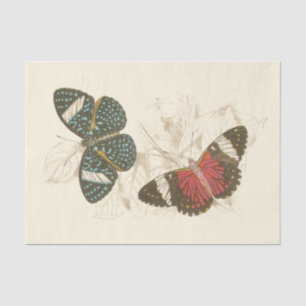 Sepia Leaves met kleurrijke Butterflies Tissuepapier