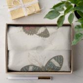 Sepia Leaves met kleurrijke Butterflies Tissuepapier (Geschenk)