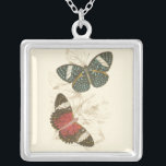 Sepia Leaves met kleurrijke Butterflies Zilver Vergulden Ketting<br><div class="desc">De vleugels van deze kleurrijke vlinders staan prachtig uit tegen de sepiatinten van de handgetrokken bladeren in dit stuk. De fascinerende schoonheid van deze afdruk zou er geweldig uitzien in je huis. Koop vandaag nog een kopie!</div>