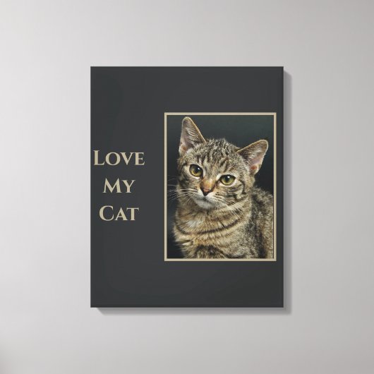 Sepia Liefde mijn Kat met Foto Canvas Afdruk (Voorkant)