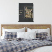 Sepia Liefde mijn Kat met Foto Canvas Afdruk (Insitu (Slaapkamer))