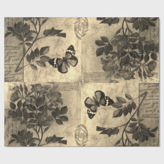 Sepia  Linen-pakpapier Cadeaupapier (Vlak)