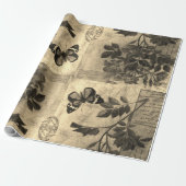 Sepia  Linen-pakpapier Cadeaupapier (Uitgerold)
