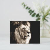 Sepia Lion Briefkaart (Staand voorkant)