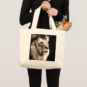 Sepia Lion Grote Tote Bag (Voorkant (product))